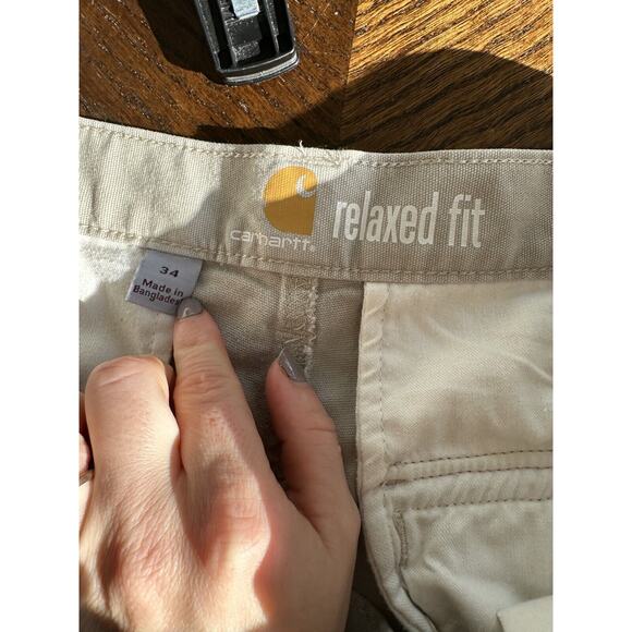 Carhartt Force Shorts Mens 34 Beige Cargo Workwear Relaxed Fit - Picture 6 of 6